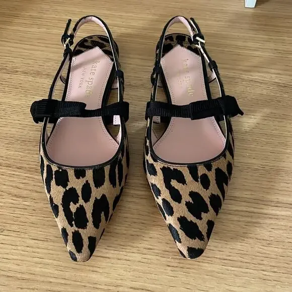 Kate Spade Womens Maritza Pointed Toe Calf Hair Slingback Flats Size 6.5 - Picture 1 of 13